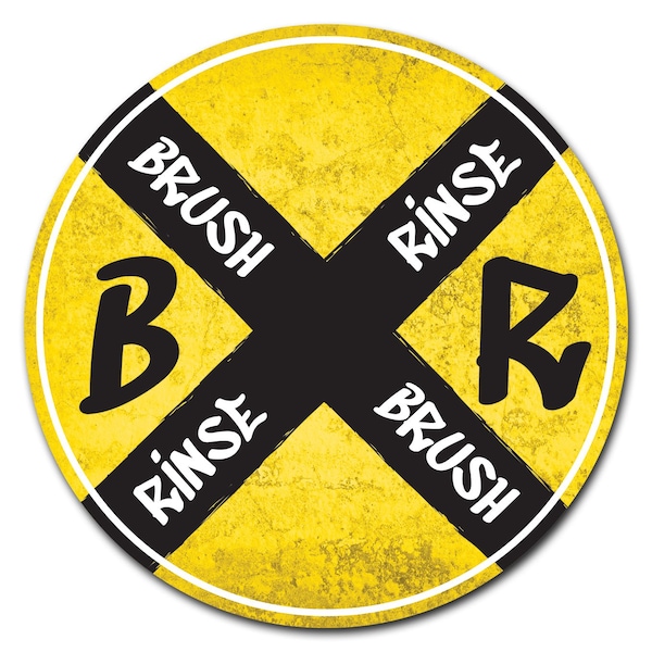 Brush Rinse Circle Corrugated Plastic Sign